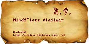 Miháletz Vladimir névjegykártya